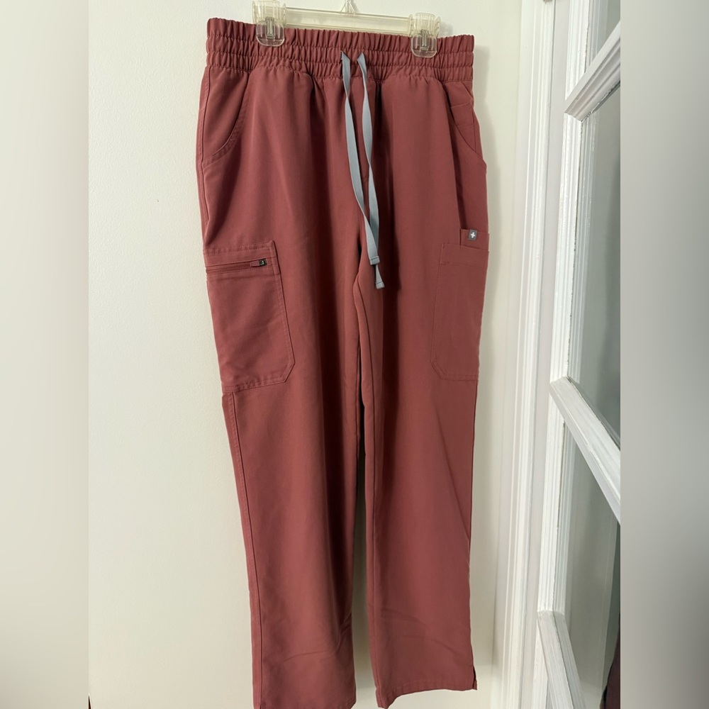 Mauve Yola High-Waisted Scrub Pants